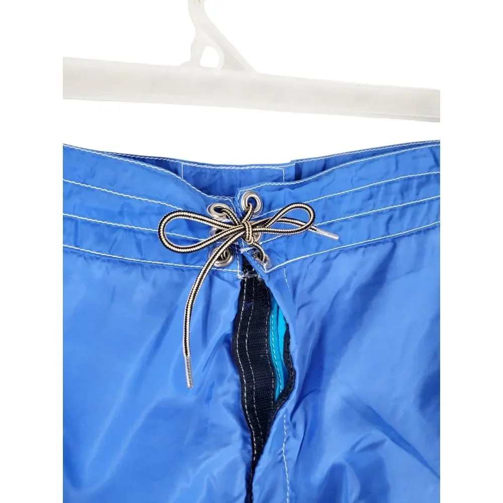 Birdwell Beach Britches Trunks 310 Board Shorts Royal Blue Men 32 Lined 7” USA